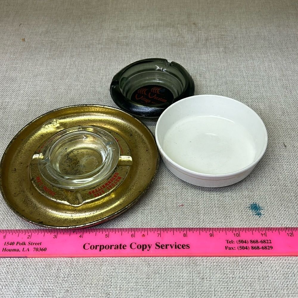 ‎3 peice set Vintage advertising ashtray bundle
